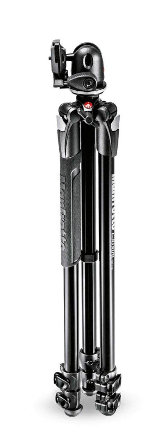 Manfrotto 290 Xtra Treppiede in Alluminio con Testa a Sfera - Altezza Max 170 cm, Peso 2,2 kg, 4 Posizioni Angolari