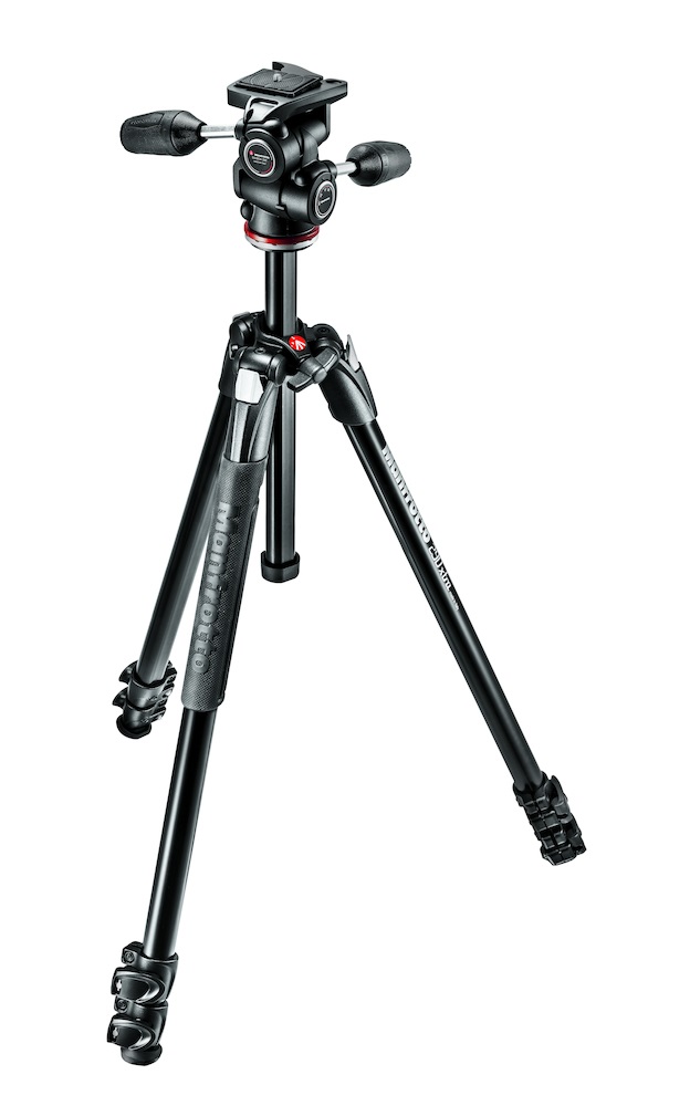 Manfrotto MK290XTA3-3W Treppiede in Alluminio con Testa 3 Vie - Altezza Regolabile da 42 a 171,5 cm, Capacità di Carico 10 kg