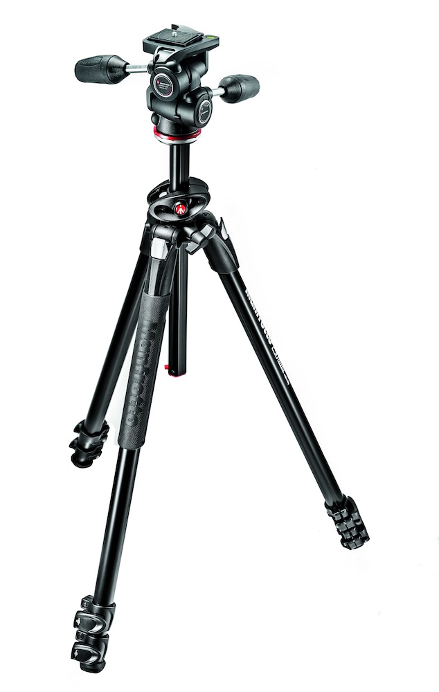 Manfrotto MK290DUA3-3W Treppiede a 3 Sezioni Nero/Antracite con Testa a 3 Vie, Altezza Massima 175,5 cm