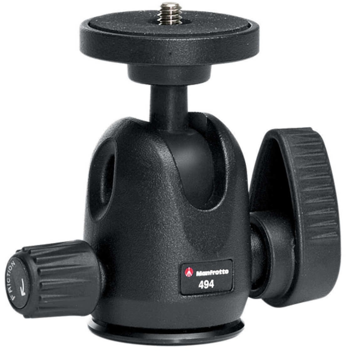 Manfrotto MH494-BH Testa a Sfera Mini in Alluminio Nero - Capacità di Carico 8 kg, Piastra 200PL-PRO, Movimenti Morbidi