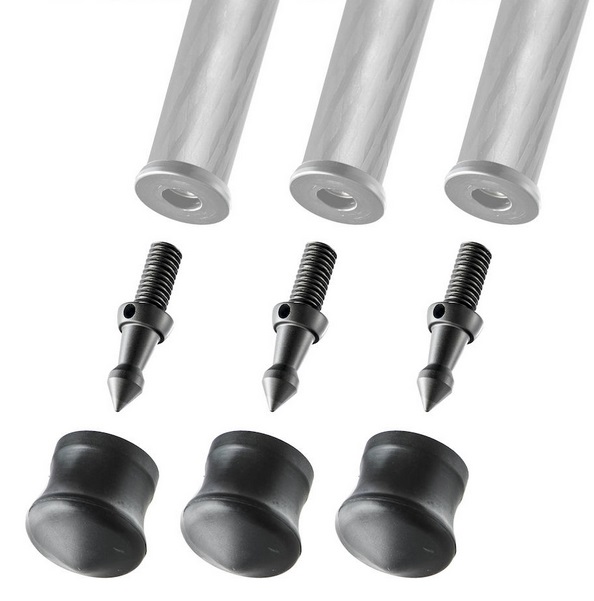 Gitzo GSF38S - Set di 3 Accessori per Treppiedi con Picchetti e Piedini in Gomma 38mm