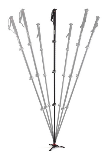 Manfrotto MVMXPROA4 Monopiede Video in Alluminio, 4 Sezioni, Base Fluida, Altezza Massima 192 cm
