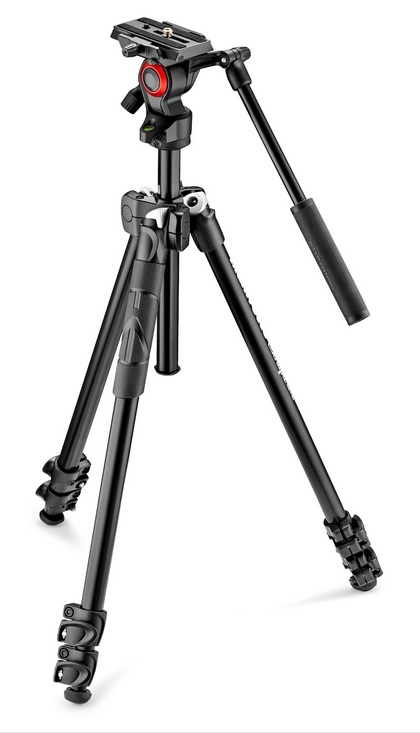 Manfrotto MK290LTA3-V Treppiede Universale in Alluminio con Testa Fluida Video Befree Live, Nero, Altezza Massima 146 cm, Peso 1,8 kg