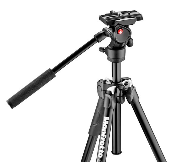 Manfrotto MK290LTA3-V Treppiede Universale in Alluminio con Testa Fluida Video Befree Live, Nero, Altezza Massima 146 cm, Peso 1,8 kg