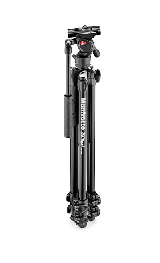 Manfrotto MK290LTA3-V Treppiede Universale in Alluminio con Testa Fluida Video Befree Live, Nero, Altezza Massima 146 cm, Peso 1,8 kg