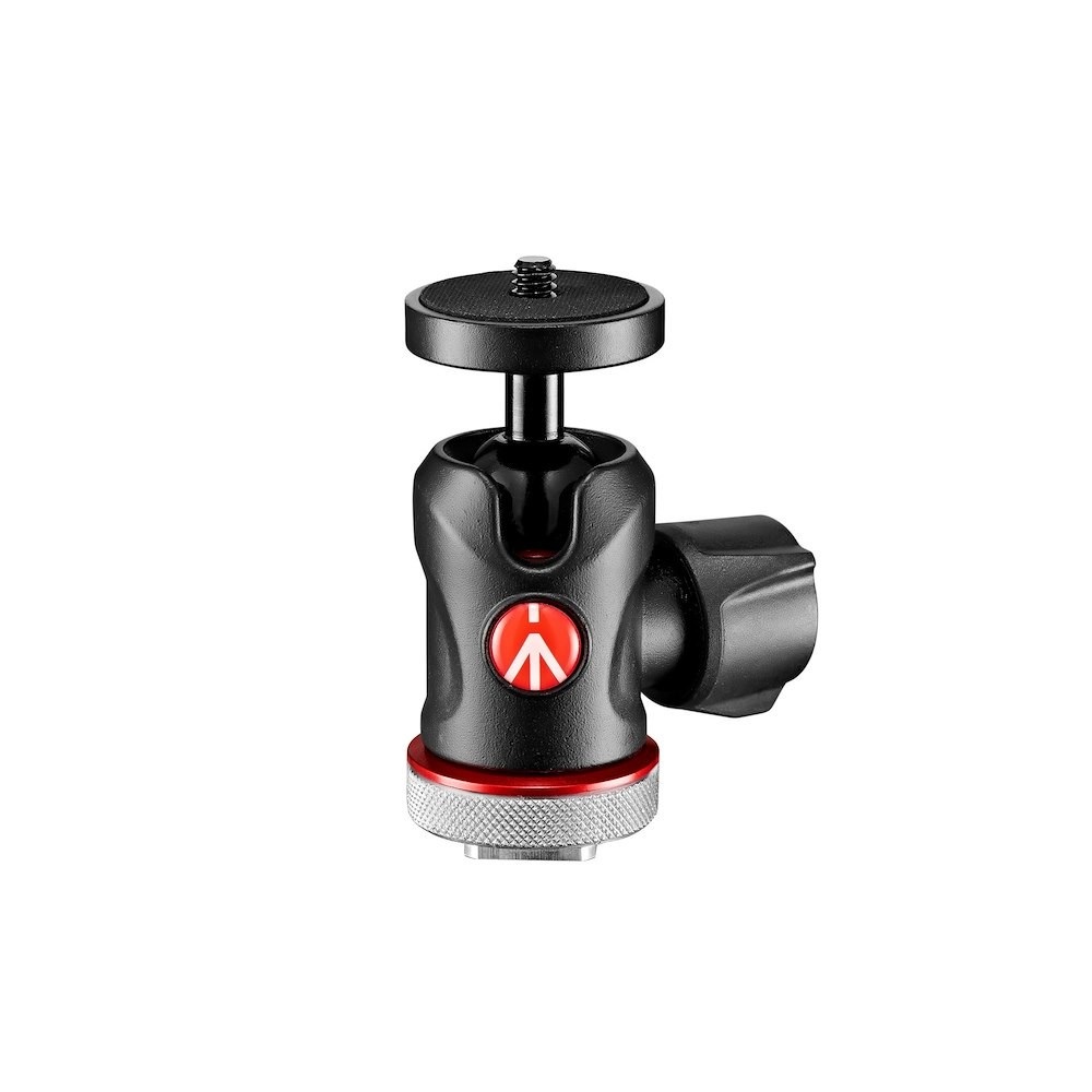 Manfrotto MH492LCD-BH Testa a Sfera in Alluminio con Base a Slitta, Nero, Capacità di Carico 4 kg