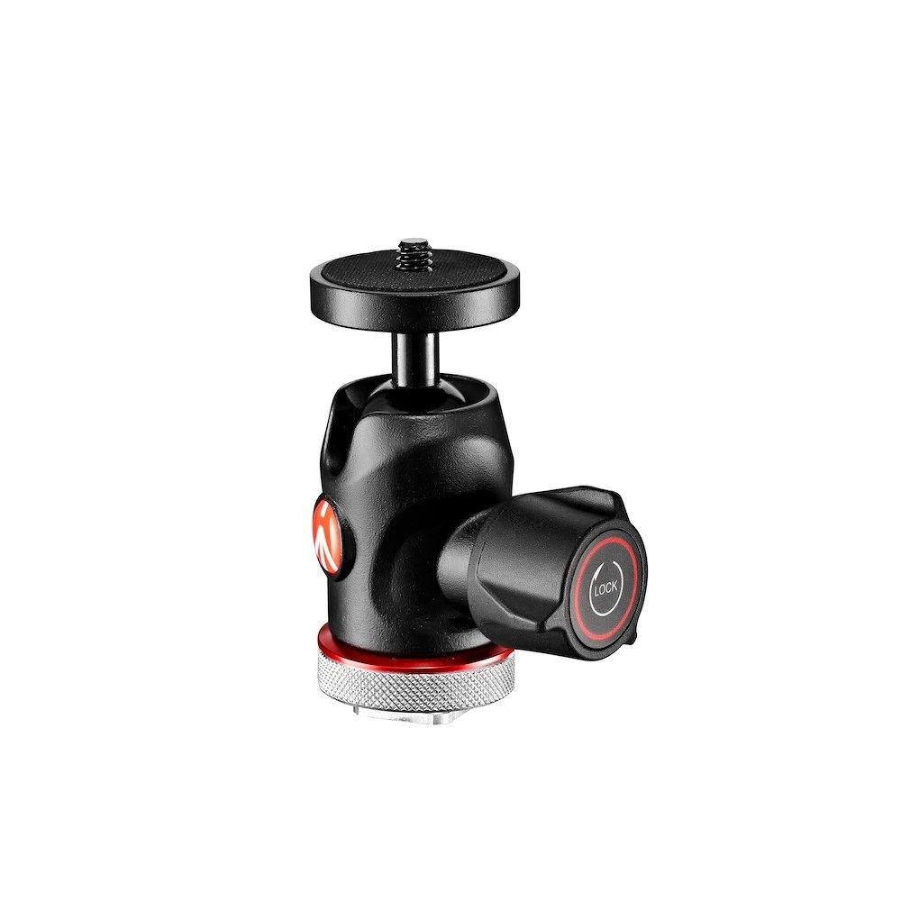 Manfrotto MH492LCD-BH Testa a Sfera in Alluminio con Base a Slitta, Nero, Capacità di Carico 4 kg