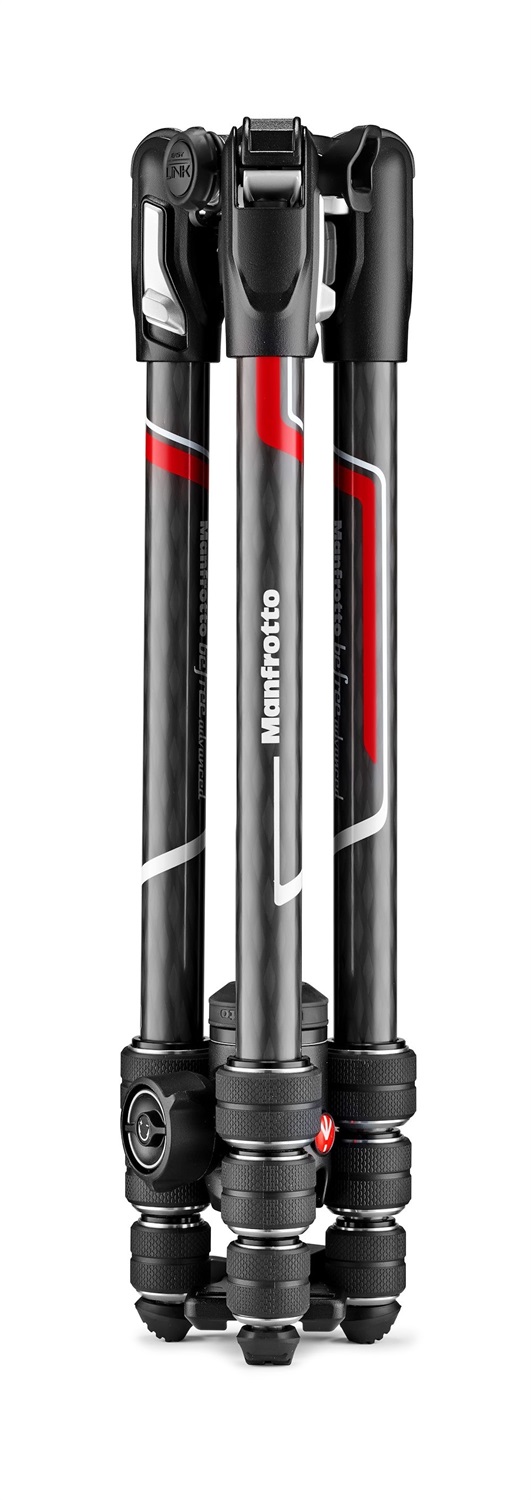 Manfrotto MKBFRTC4-BH Treppiede da Viaggio in Carbonio con Testa Fluida, Altezza Massima 150 cm, Capacità 8 kg, Portatile e Compatto, Nero e Argento