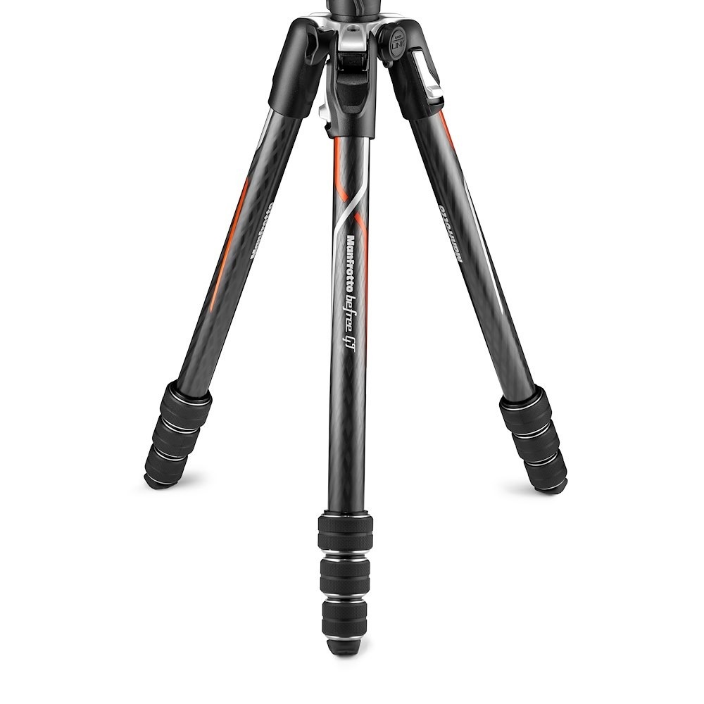Manfrotto Befree GT Carbon Treppiede per Fotocamere Digitali - Capacità di Carico 10 kg, Altezza Massima 162 cm, Peso 1,55 kg, 3 Gambe, Nero