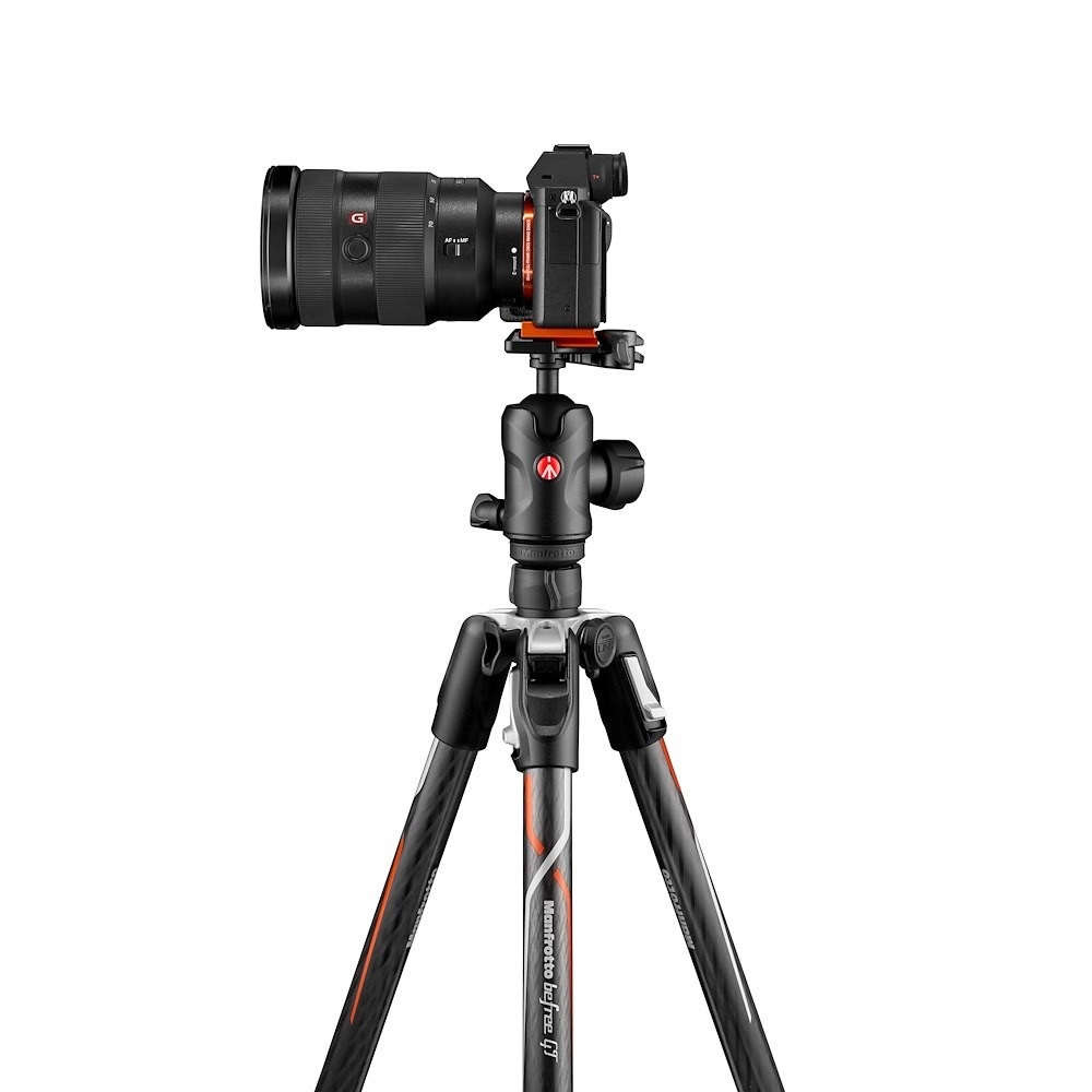Manfrotto Befree GT Carbon Treppiede per Fotocamere Digitali - Capacità di Carico 10 kg, Altezza Massima 162 cm, Peso 1,55 kg, 3 Gambe, Nero