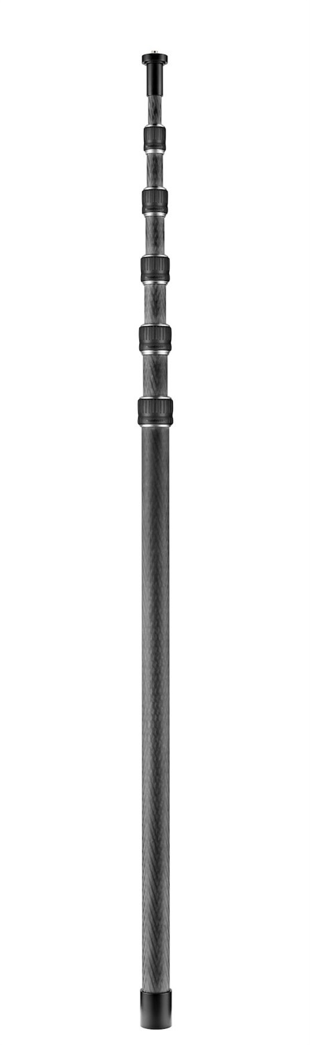 Manfrotto MBOOMCFVR-L - Boom Asta Telescopica Grande in Carbonio per Virtual Reality, Nero - Assorbe Vibrazioni, Qualità 360°, Bloccaggio Rapido