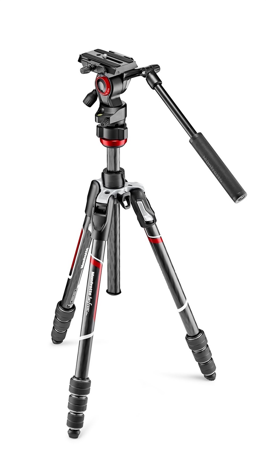 Manfrotto MVKBFRTC-LIVE Treppiede Video in Carbonio con Testa Fluida MVH400AH, Altezza Max 150 cm, Peso 1,38 kg, Chiusura Twist, Portata fino a 4 kg, Nero
