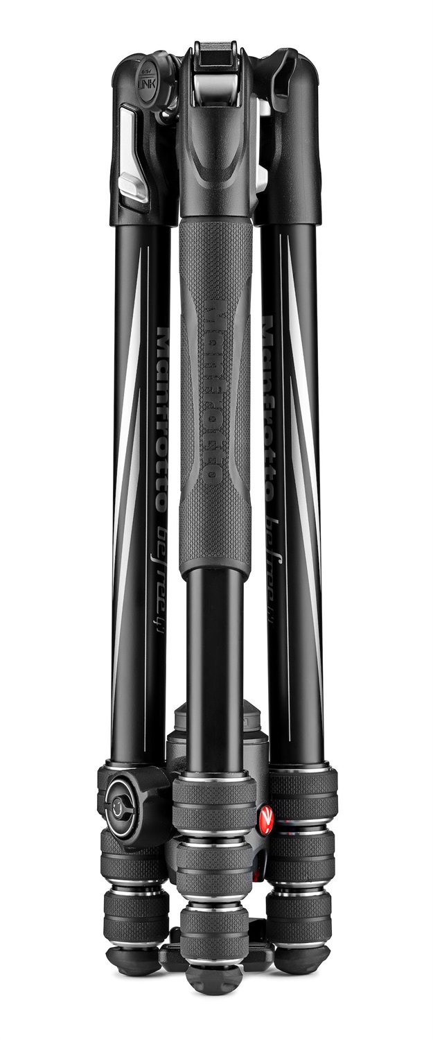 Manfrotto MKBFRTA4GT-BH Treppiede da Viaggio in Alluminio con Testa a Sfera - Altezza Massima 164 cm, Capacità 10 kg, Colore Nero e Argento