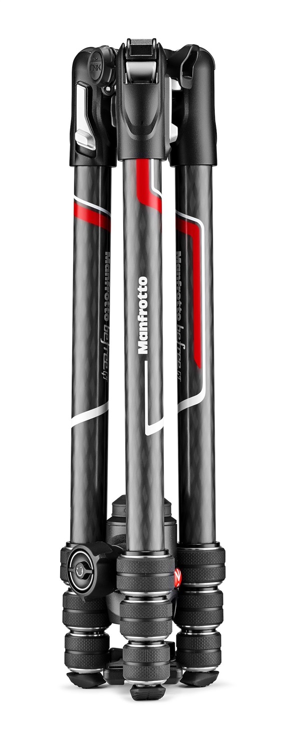 Manfrotto MKBFRTC4GT-BH Treppiede da Viaggio in Carbonio con Testa a Sfera - Portatile, 3 Gambe, Altezza Massima 162 cm, Peso 1,55 kg, Colore Nero e Argento