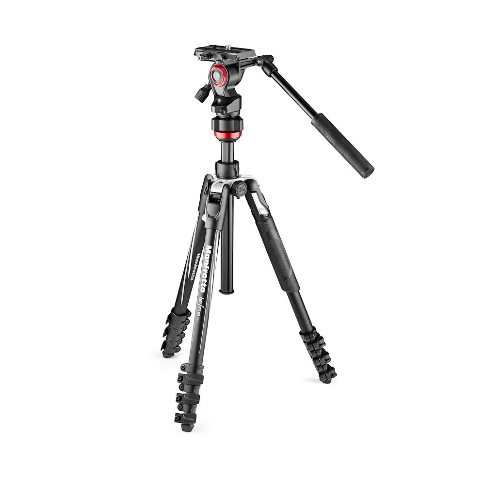 Manfrotto MVKBFRL-LIVE Treppiede Video da Viaggio in Alluminio con Testa Fluida, Chiusure a Leva, Altezza Max 151 cm, Peso 1,75 kg, Compatibile con Reflex e Mirrorless