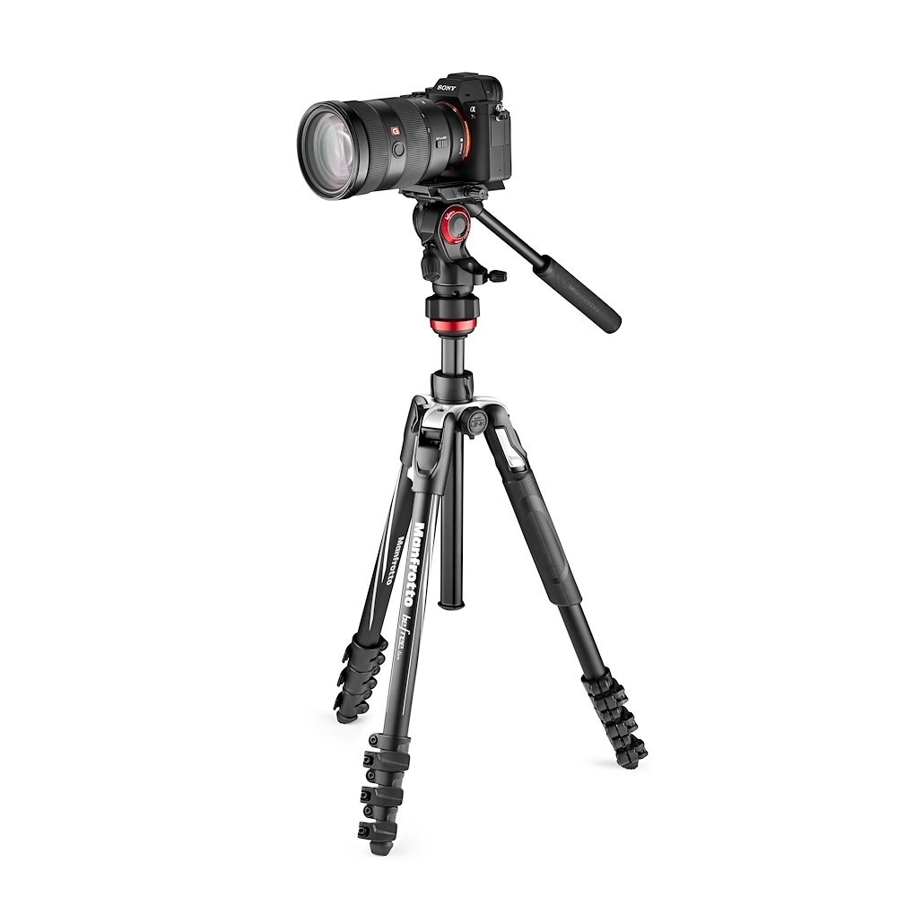 Manfrotto MVKBFRL-LIVE Treppiede Video da Viaggio in Alluminio con Testa Fluida, Chiusure a Leva, Altezza Max 151 cm, Peso 1,75 kg, Compatibile con Reflex e Mirrorless
