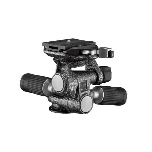 Gitzo GHF3W Testa Fluida a 3 Vie per Treppiede in Magnesio Ultraleggero, Nero, con Livella a Bolla e Impugnature Ergonomiche, Capacità fino a 13 kg