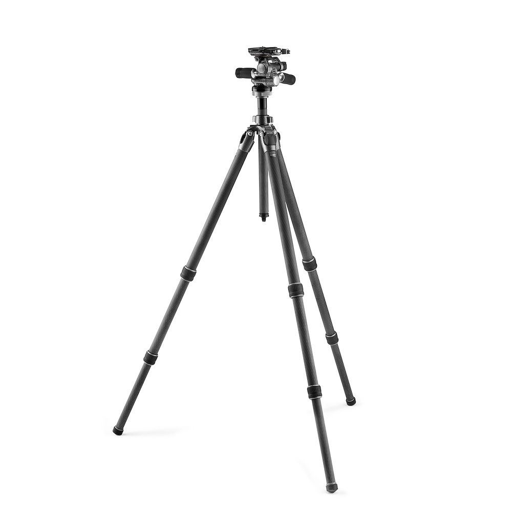 Gitzo GK3532-F3W Treppiede Fotografico Professionale in Carbonio con Testa Fluida a 3 Vie, 3 Sezioni, Capacità Fino a 13kg