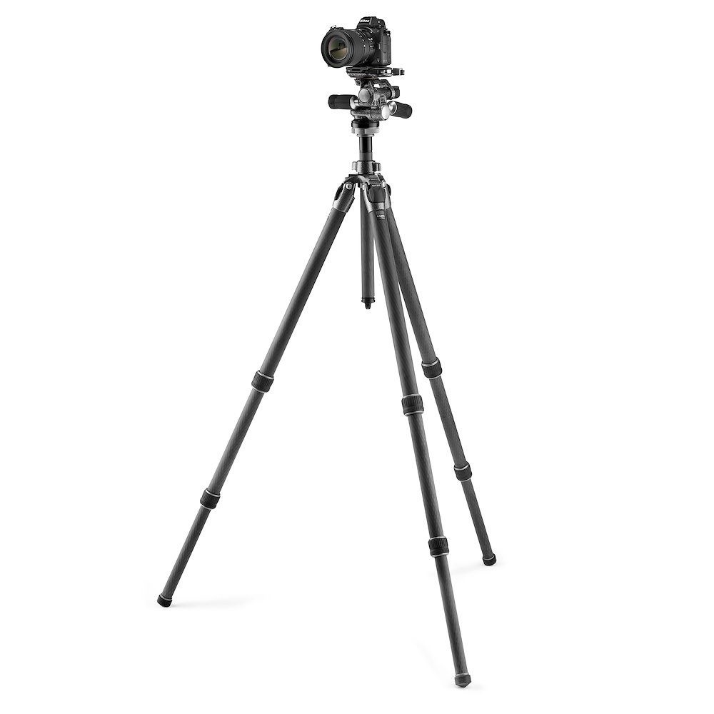 Gitzo GK3532-F3W Treppiede Fotografico Professionale in Carbonio con Testa Fluida a 3 Vie, 3 Sezioni, Capacità Fino a 13kg