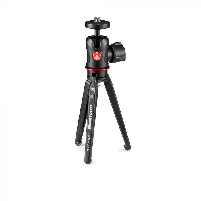 Manfrotto Treppiede da Tavolo 209 con Testa a Sfera 492 in Alluminio - Compatto e Stabile per Fotocamere Digitali e Video