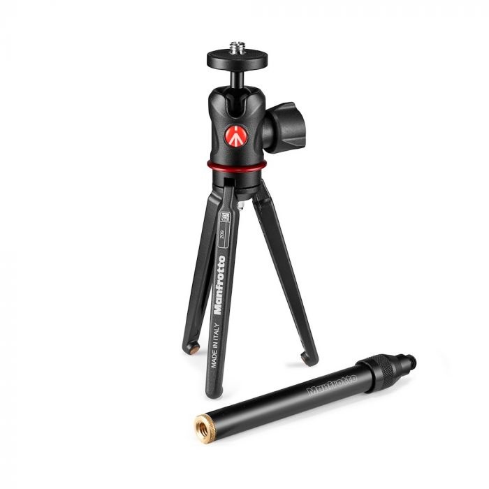 Manfrotto Treppiede da Tavolo 209 con Testa a Sfera 492 in Alluminio - Compatto e Stabile per Fotocamere Digitali e Video