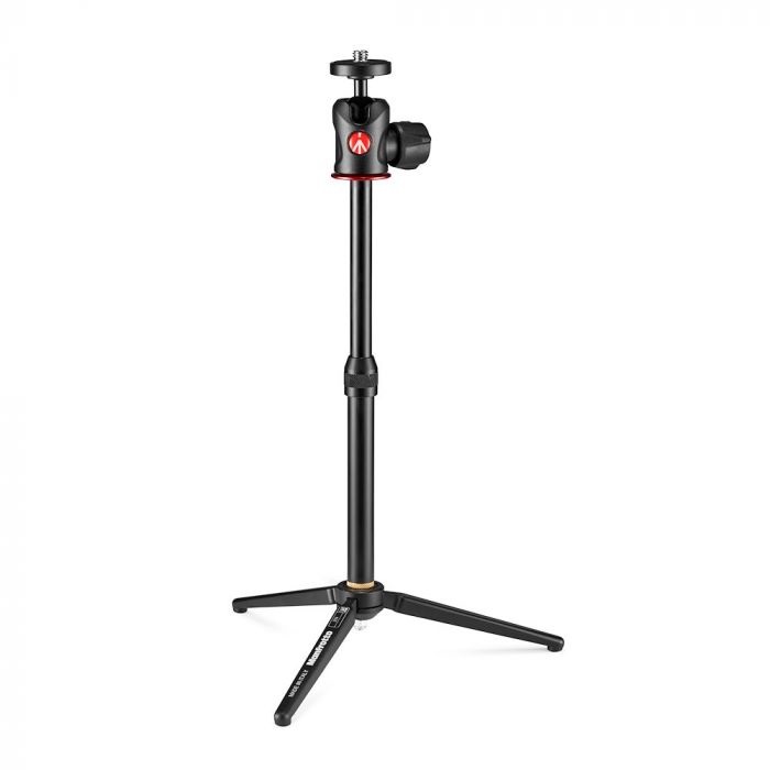 Manfrotto Treppiede da Tavolo 209 con Testa a Sfera 492 in Alluminio - Compatto e Stabile per Fotocamere Digitali e Video