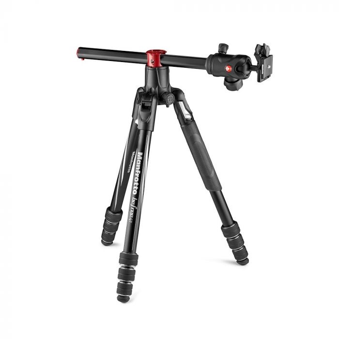 Manfrotto Befree GT XPRO MKBFRA4GTXP-BH Treppiede in Alluminio con Testa a Sfera Centrale 496, Chiusura Twist, Colonna a 90 Gradi, Piastra 200PL-PRO, Portatile e Leggero