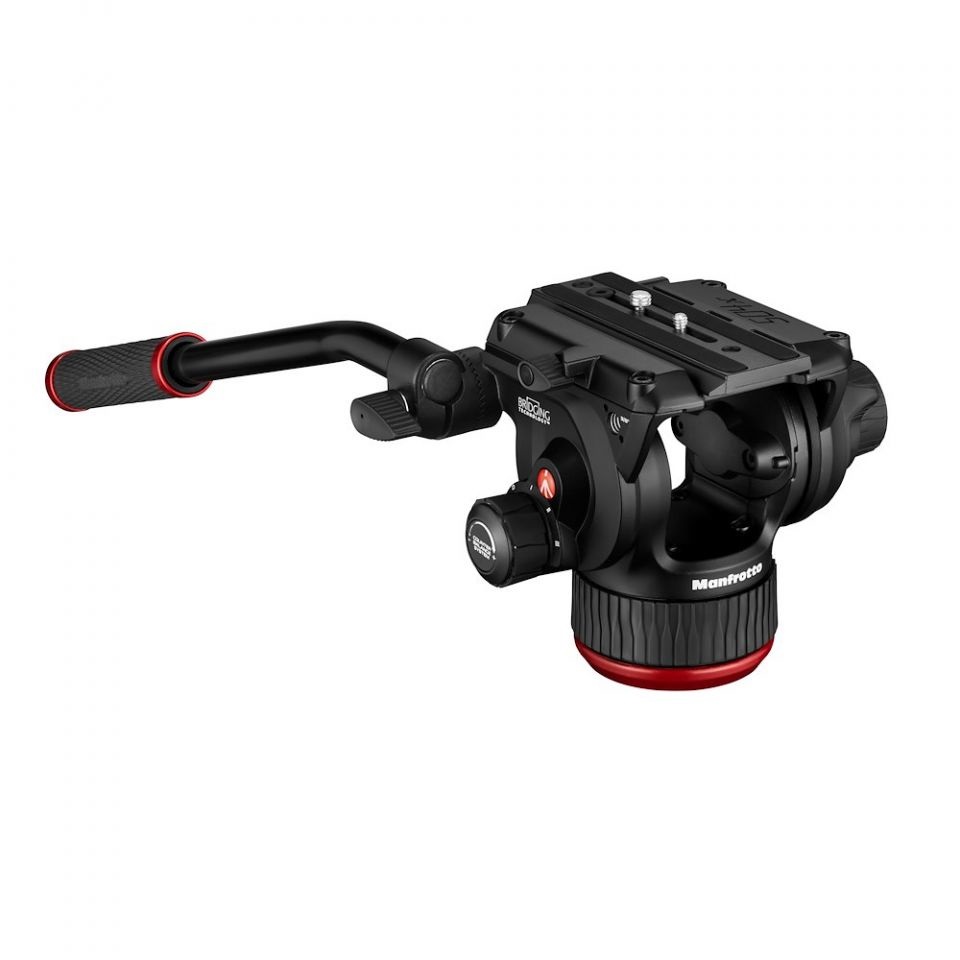 Manfrotto 504X Testa Video Fluida per Treppiede in Alluminio, Sostiene fino a 12 kg, Design Compatto e Leggero con Base Piatta