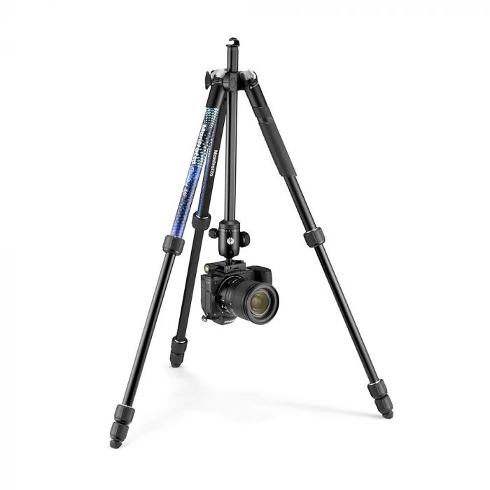 Manfrotto Element MII Treppiede in Alluminio con Testa a Sfera - 3 Gambe, Altezza Massima 160 cm, Capacità di Carico 8 kg, Colore Blu/Nero, Borsa Inclusa