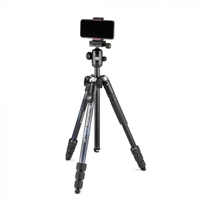 Manfrotto Element MII Treppiede da Viaggio in Alluminio con Testa a Sfera e Bluetooth - Compatibile con Smartphone e Fotocamere Compatte, CSC, DSLR