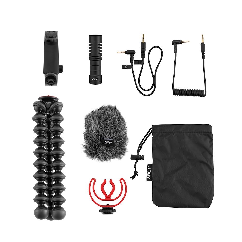 JOBY GorillaPod Creator Kit - Treppiede Flessibile per Smartphone e Fotocamere, Supporto GripTight Smart e Microfono Wavo Mobile, Nero
