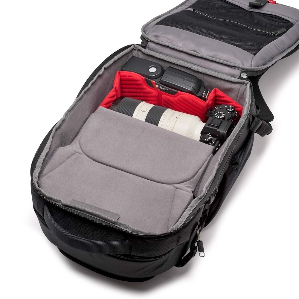 Manfrotto PRO Light Backloader M - Zaino Professionale per Fotocamere, Nero, Accesso Superiore e Posteriore, Doppio Attacco per Treppiede, Imbottito con Divisori Intercambiabili