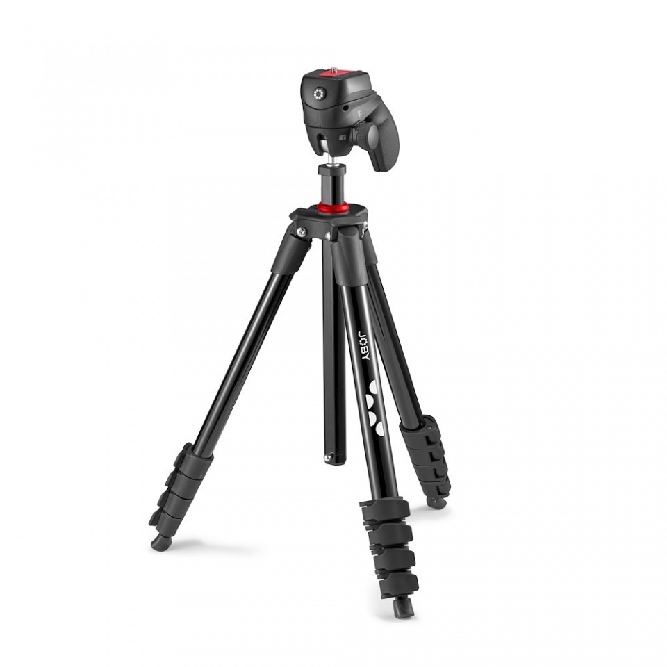 JOBY Compact Action Treppiede per Smartphone e Fotocamera DSLR - Altezza Max 155cm, Portata 1.5kg, Leggero in Alluminio, Testa a Sfera, Quick Release, Borsa Inclusa