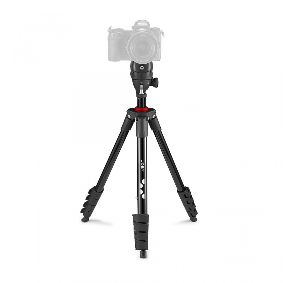 JOBY Compact Action Treppiede per Smartphone e Fotocamera DSLR - Altezza Max 155cm, Portata 1.5kg, Leggero in Alluminio, Testa a Sfera, Quick Release, Borsa Inclusa