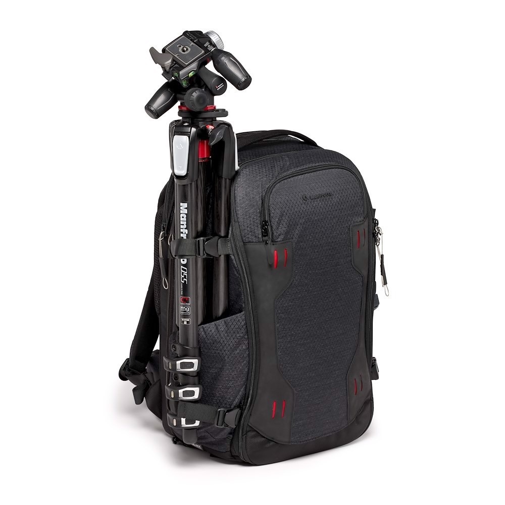 Manfrotto PRO Light Flexloader L - Zaino Fotografico Professionale Nero con Tasca Espandibile per Gimbal a 3 Assi e Punti di Attacco Treppiede