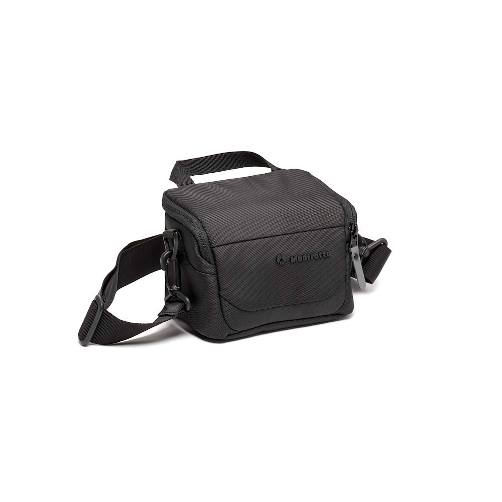 Manfrotto Advanced Shoulder Bag XS III - Borsa da spalla per fotocamera mirrorless con 1 obiettivo, copertura antipioggia, divisori imbottiti e attacco per treppiede - Nero