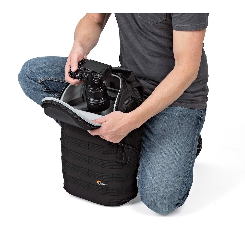 Lowepro ProTactic 350 AW II Zaino Modulare Nero con Copertura Antipioggia, Vano per Laptop fino a 13 Pollici, per Fotocamere Professionali e Droni