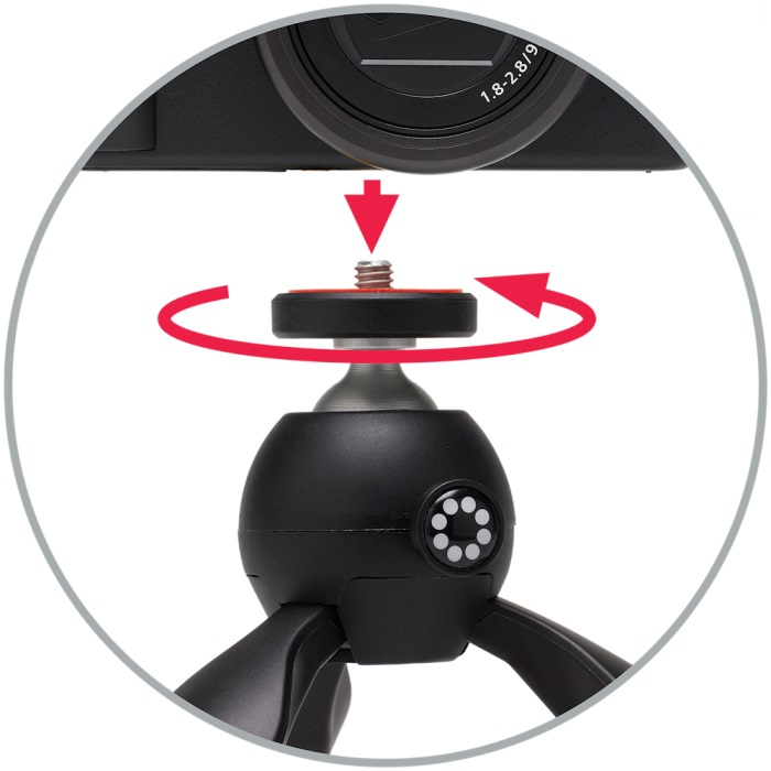 JOBY HandyPod 2 - Treppiede da Tavolo Portatile con Testa a Sfera per Smartphone, Action Cam e Fotocamere Mirrorless fino a 1 kg - Colore Nero