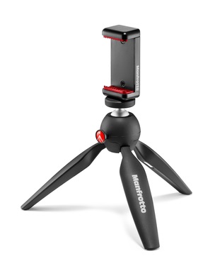 Manfrotto Mini Treppiede MKPIXICLMII-BK con Clamp per Smartphone Universale, Leggero e Compatto, Made in Italy