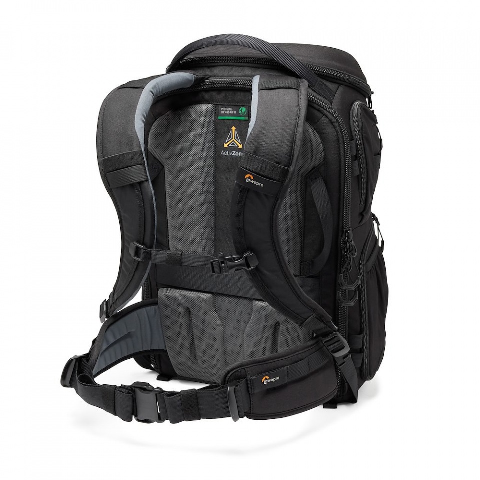 Lowepro ProTactic BP 450 AW III Zaino Professionale per Fotocamera, Accesso Multiplo, Compatibile con DSLR/Droni/Mirrorless, Capacità 28L, Laptop fino a 16', Copertura Antipioggia