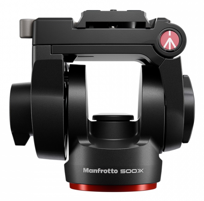 Manfrotto 500X Testa Video Fluida per Mirrorless - Portata 5 Kg, Base Piatta, Piastra Scorrevole a Sgancio Rapido, Movimenti Verticale e Orizzontale, Ideale per Creator e Social