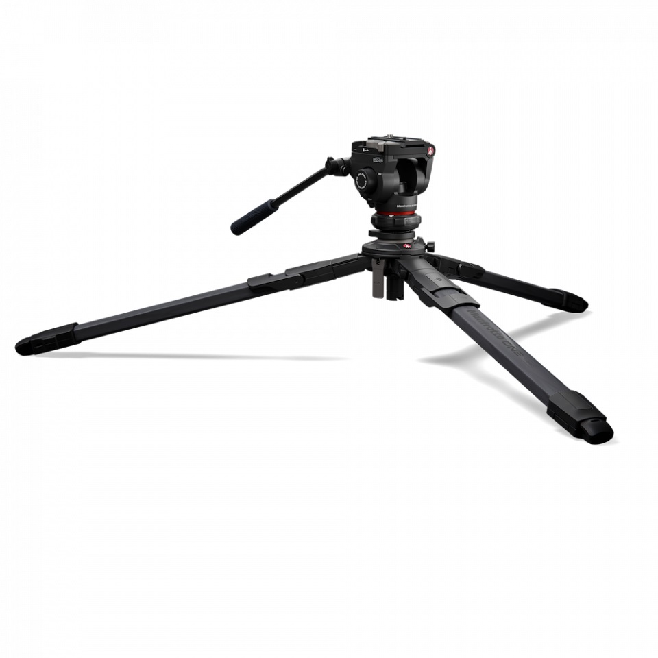 Manfrotto 500X - Treppiede Ibrido in Fibra di Carbonio con Testa Video Fluida, Portata 5kg, Colonna Livellante e Quick Release