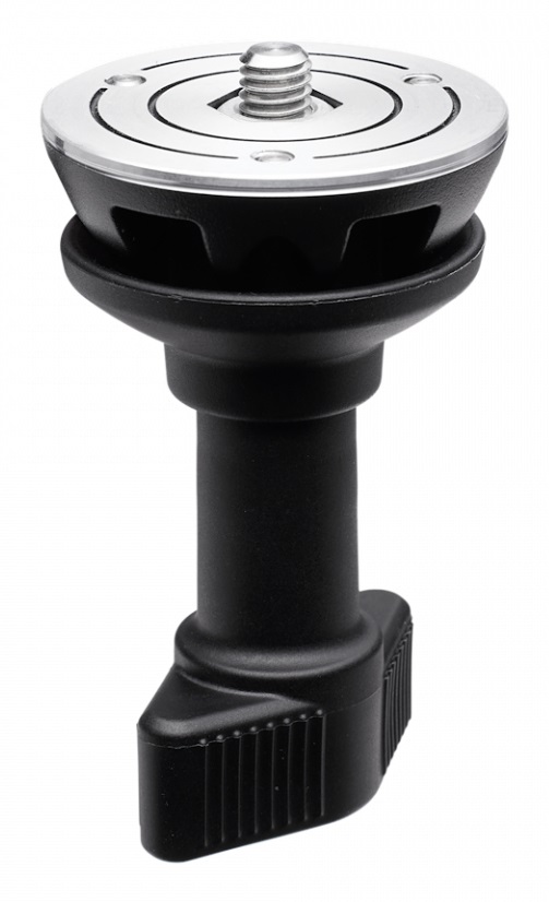 Manfrotto Adattatore Mezza Sfera 60mm in Alluminio per Treppiede Video - Livellamento Facile e Altezza Flessibile
