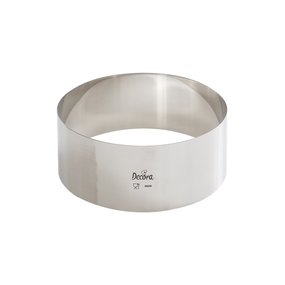 Decora Cerchio Inox Ø 16 x H 6 cm in Acciaio Inossidabile - Argento, per Semifreddi e Torte Gelato