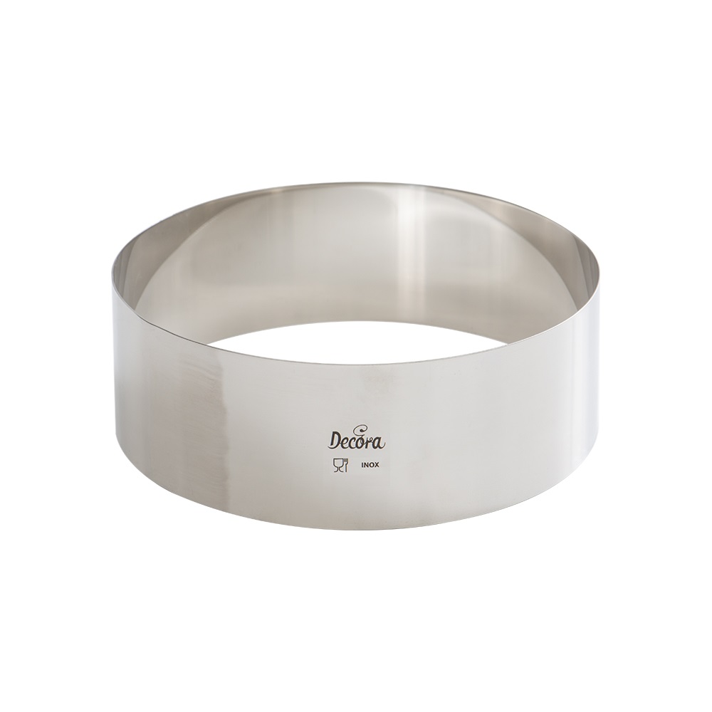 DECORA Cerchio per Torta in Acciaio Inox Ø 20 x H 6 cm - Adatto per Torte, Semifreddi e Dessert