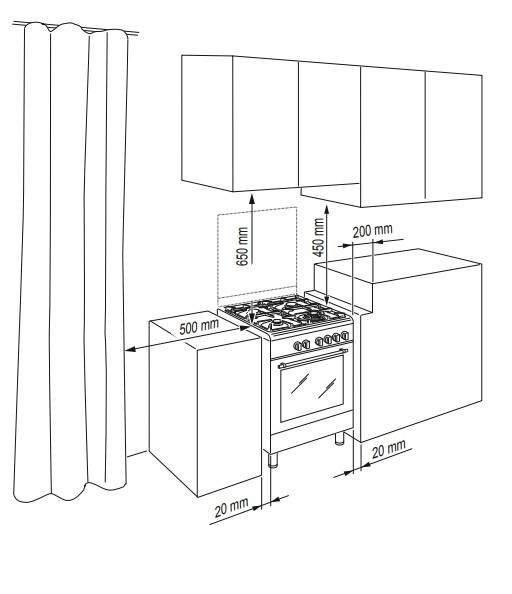 De'Longhi DMW 64 ED Cucina a Gas con Forno Elettrico 60x60 cm, 4 Fuochi, Classe Energetica A, Coperchio in Cristallo, Bianco