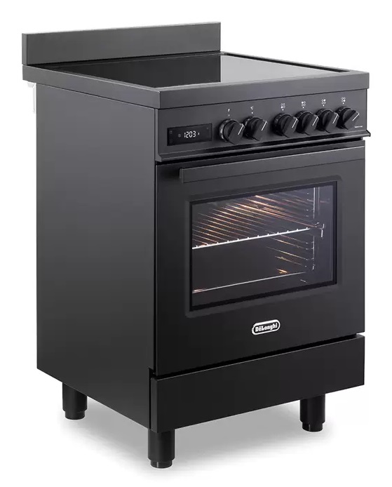 De Longhi PRO 66 MAL IN - Cucina Elettrica Induzione 4 Fuochi, Forno Elettrico Multifunzione 74L, Classe A, 60x60 cm