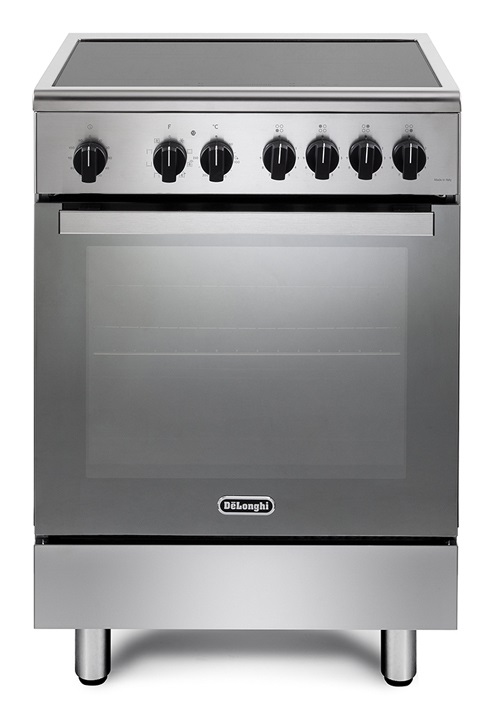 De'Longhi DMX64INL Cucina a Induzione 60x60 cm con Forno Elettrico Ventilato, 4 Zone Induzione, 69L, Classe A, Acciaio Inox