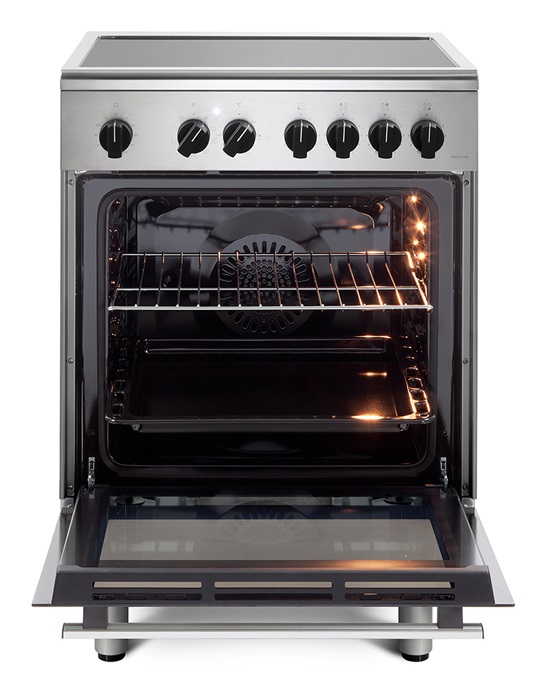 De'Longhi DMX64INL Cucina a Induzione 60x60 cm con Forno Elettrico Ventilato, 4 Zone Induzione, 69L, Classe A, Acciaio Inox