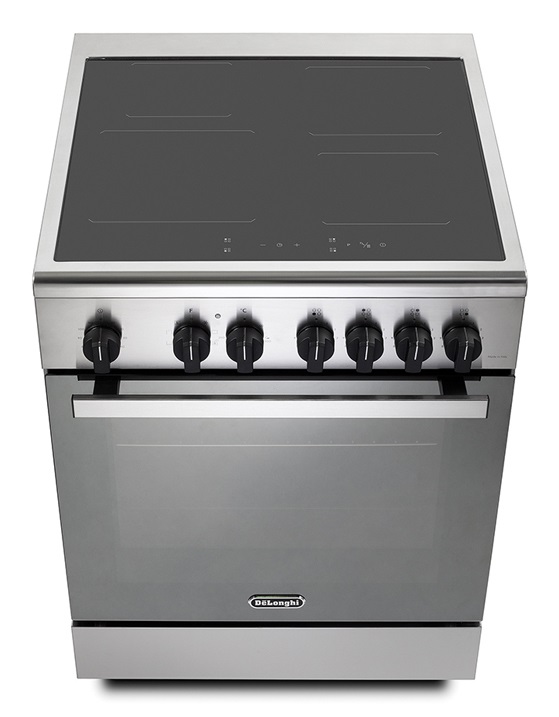De'Longhi DMX64INL Cucina a Induzione 60x60 cm con Forno Elettrico Ventilato, 4 Zone Induzione, 69L, Classe A, Acciaio Inox